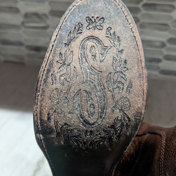 Sonora Leather Two Tone Brown Heeled Boots Size 7.5 50% off sale❤️ - Picture 9 of 9